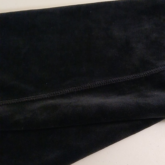 Black velour lined drawstring elastic waist joggers sweat pants - Picture 9 of 9